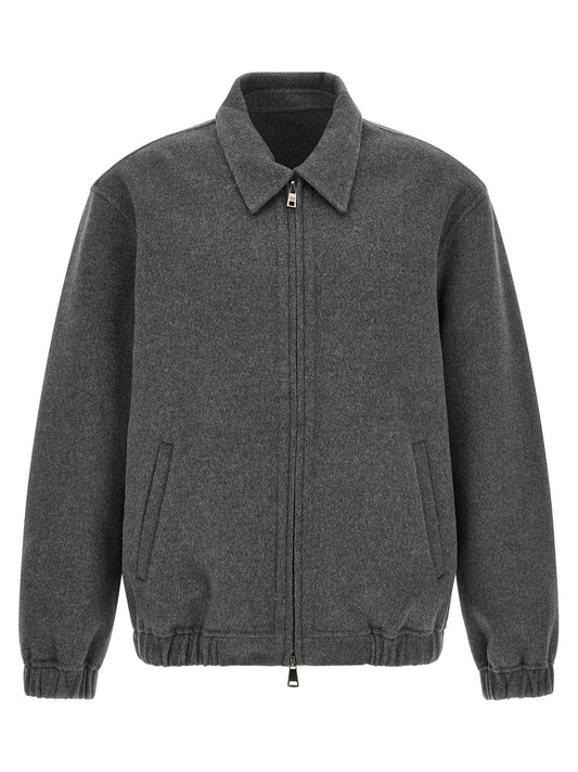 GIORGIO BRATO Gray Wool Full-Length Jacket