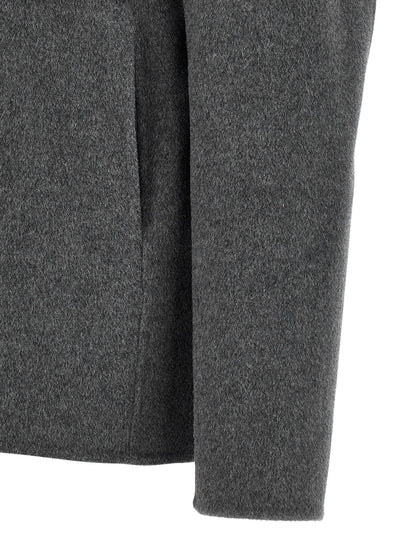 GIORGIO BRATO Gray Wool Full-Length Jacket