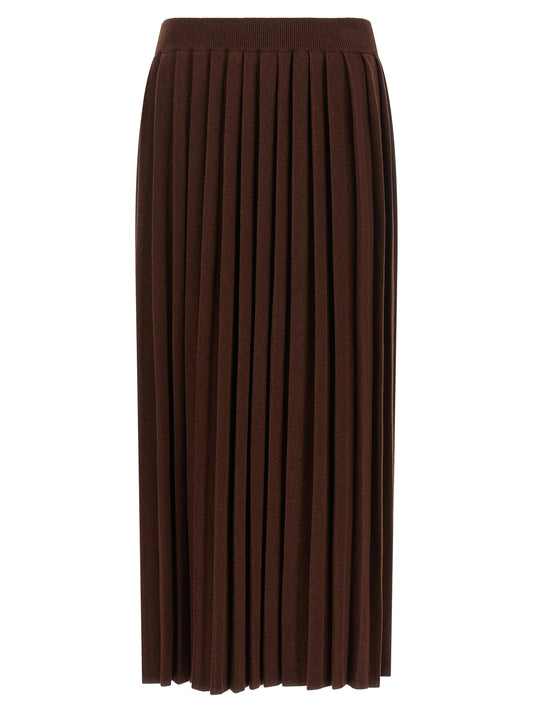 Fabiana Filippi Brown Virgin Wool Midi Skirt