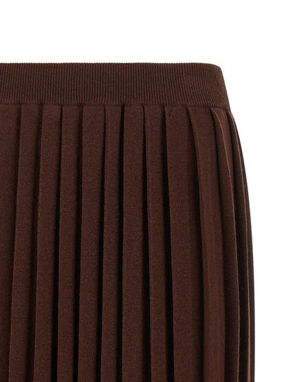 Fabiana Filippi Brown Virgin Wool Midi Skirt
