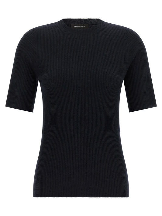 Fabiana Filippi Blue Virgin Wool T-Shirt