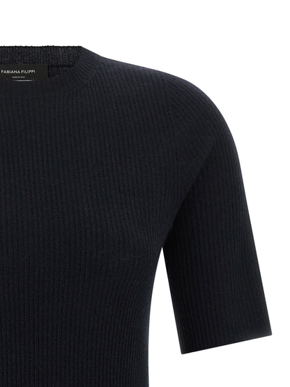 Fabiana Filippi Blue Virgin Wool T-Shirt