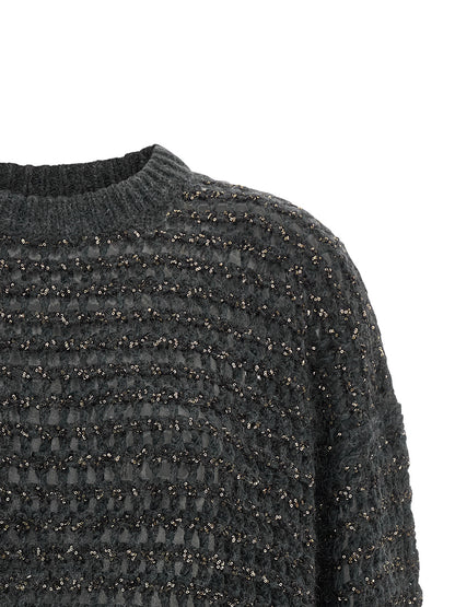 Brunello Cucinelli Gray Elastane Cardigan