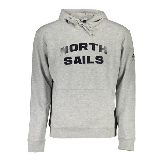 Hooded Sweatshirt Hoodie by North Sails for men in cotton polyester gray & print features an luminous silhouette, showcasing a sophisticated hooded neckline and for a truly luminous look.