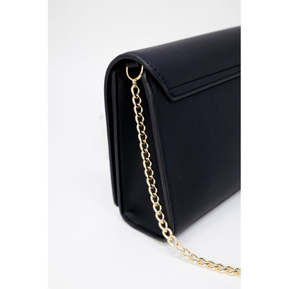 Small Flap Handbag by Love Moschino for women in polyethylene leather black & signature features a refined silhouette, showcasing a secure flap, organized , and versatile for a refined finish.