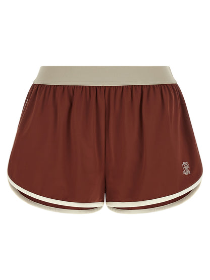 Brunello Cucinelli Bordeaux Polyamide Bermuda Shorts