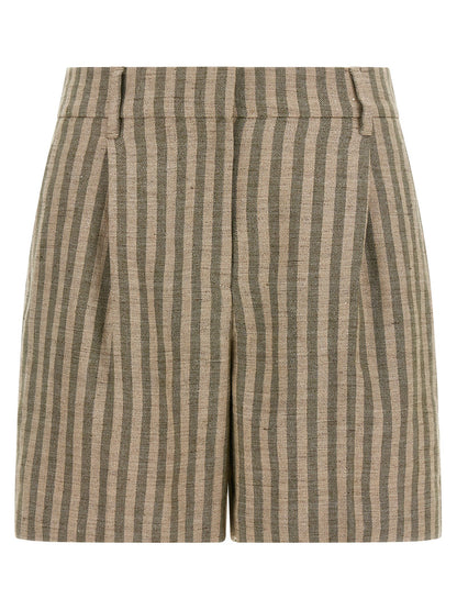 Brunello Cucinelli Bicolor Linen Bermuda Shorts