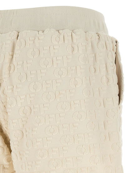 Off-White Beige Cotton Bermuda Shorts