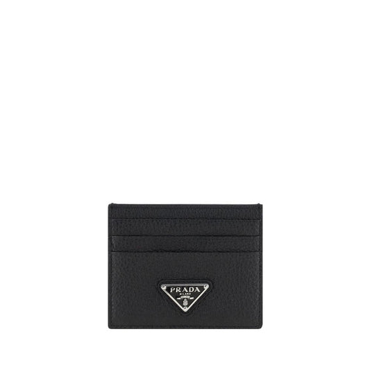 Cardholder Wallet by Prada for men in bos taurus calf grained leather black presents a architectural silhouette from the Bos Taurus Calf Grained Leather Cardholder Wallet collection, showcasing architectural card-organization compact-design for a architectural finish.