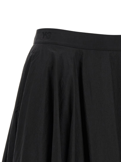 Y-3 Black Polyamide Mini Skirt