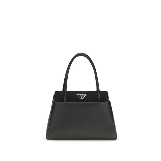 Prada Bos Taurus Calfskin Leather Compact Handbag - Black Signature