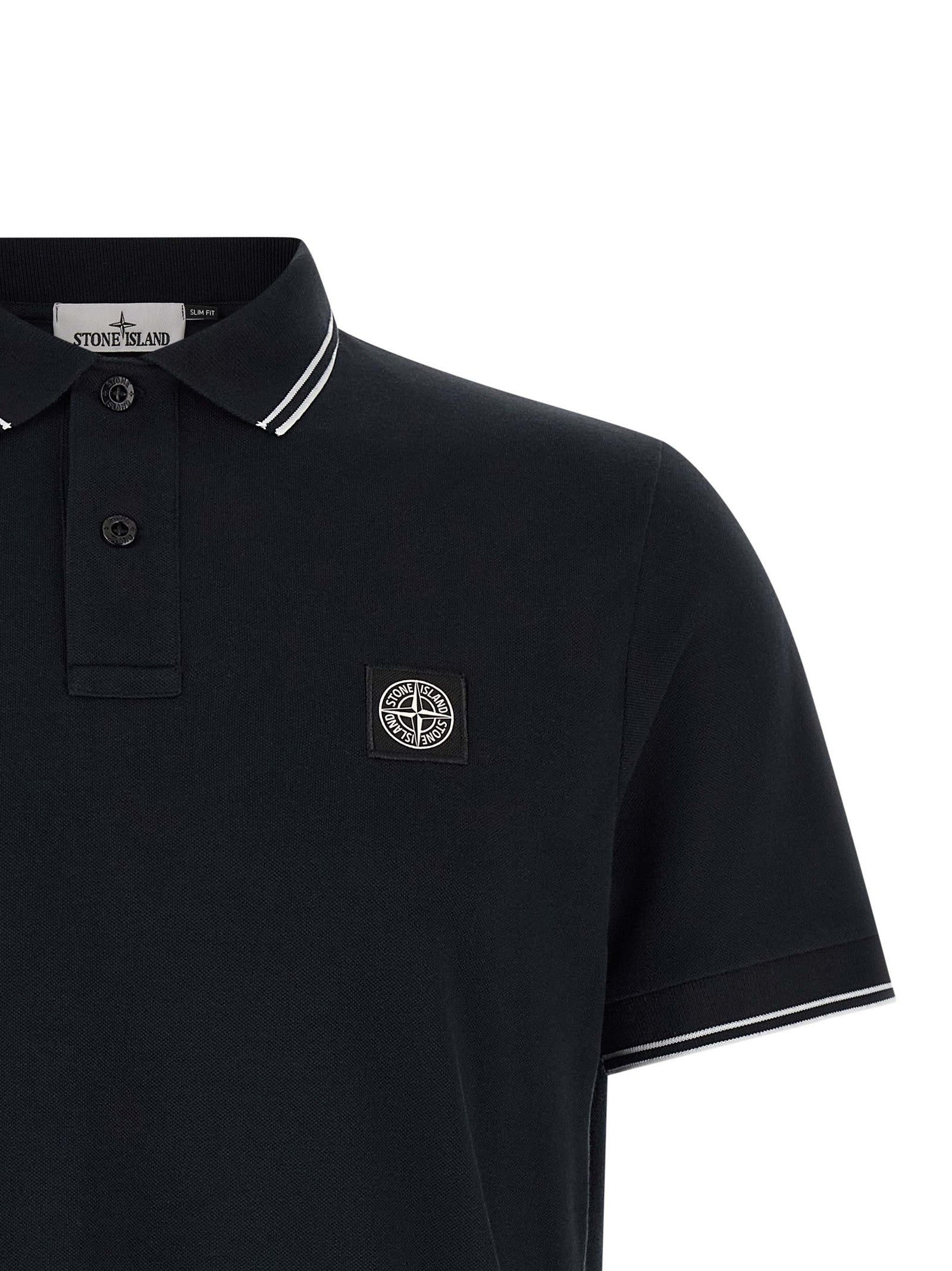 Polo Shirt by Stone Island for men in stretch organic cotton blue features a eye catching silhouette, showcasing a refined and for a eye catching finish.