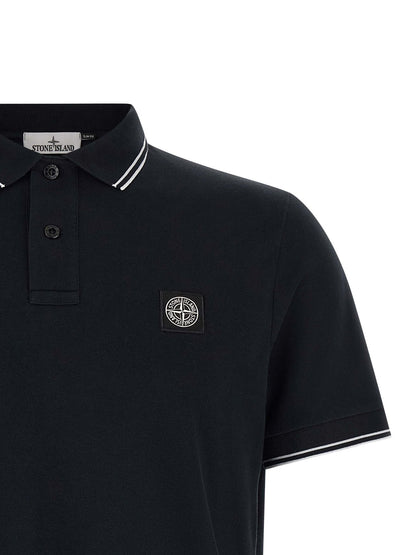 Polo Shirt by Stone Island for men in stretch organic cotton blue features a eye catching silhouette, showcasing a refined and for a eye catching finish.