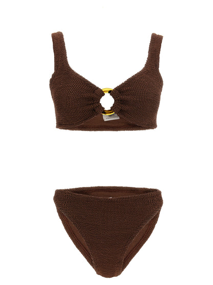 Hunza G Women's Stretch Polyamide Bikini - Brown Gold