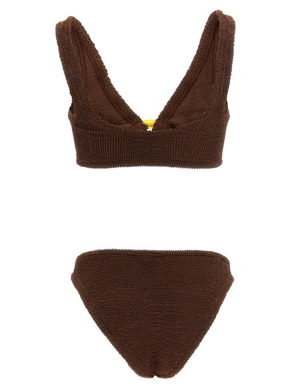 Hunza G Women's Stretch Polyamide Bikini - Brown Gold