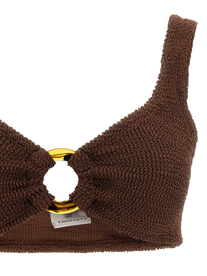 Hunza G Women's Stretch Polyamide Bikini - Brown Gold