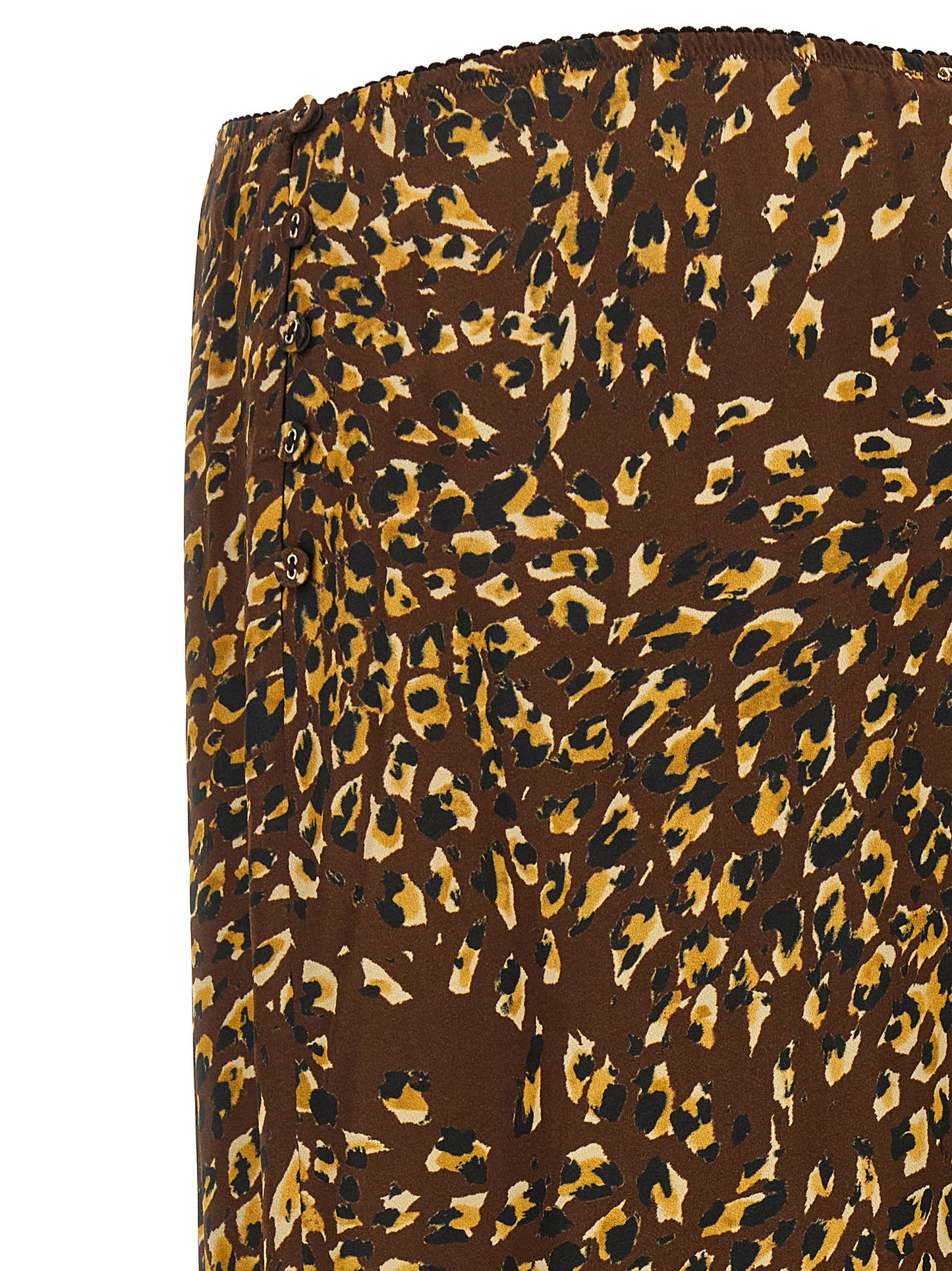 Skirt by Twinset for women in viscose animal, black, brown, signature & print showcases a dramatic silhouette, artfully capturing the essence of the Women's Viscose Midi Skirt in a dramatic midi cut for a refined look.