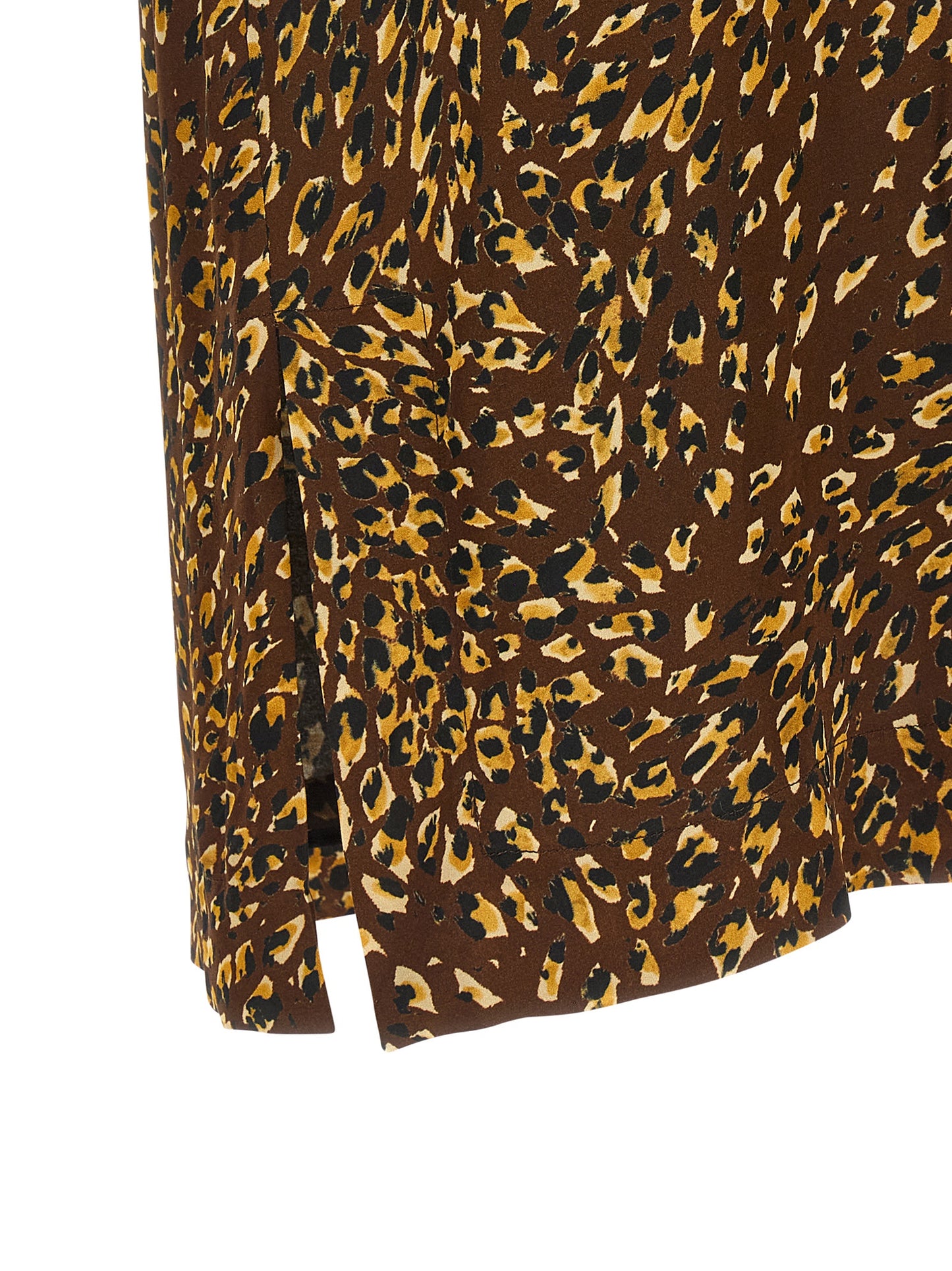 Skirt by Twinset for women in viscose animal, black, brown, signature & print features a contoured silhouette from the Women's Viscose Midi Skirt collection, characterized by its contoured midi for a contoured finish.