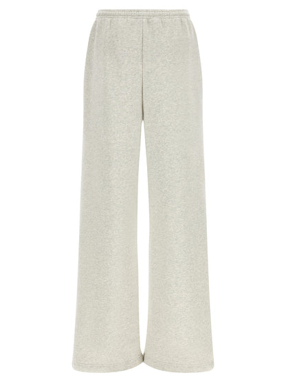 Casual Pants by ROTATE BIRGER CHRISTENSEN for women in organic cotton black, gray & white presents a tailored silhouette, showcasing a tailored wide and long cut with a refined for a truly tailored aesthetic.