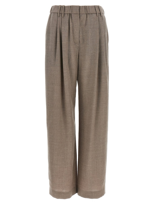 Brunello Cucinelli White Virgin Wool Casual Pants