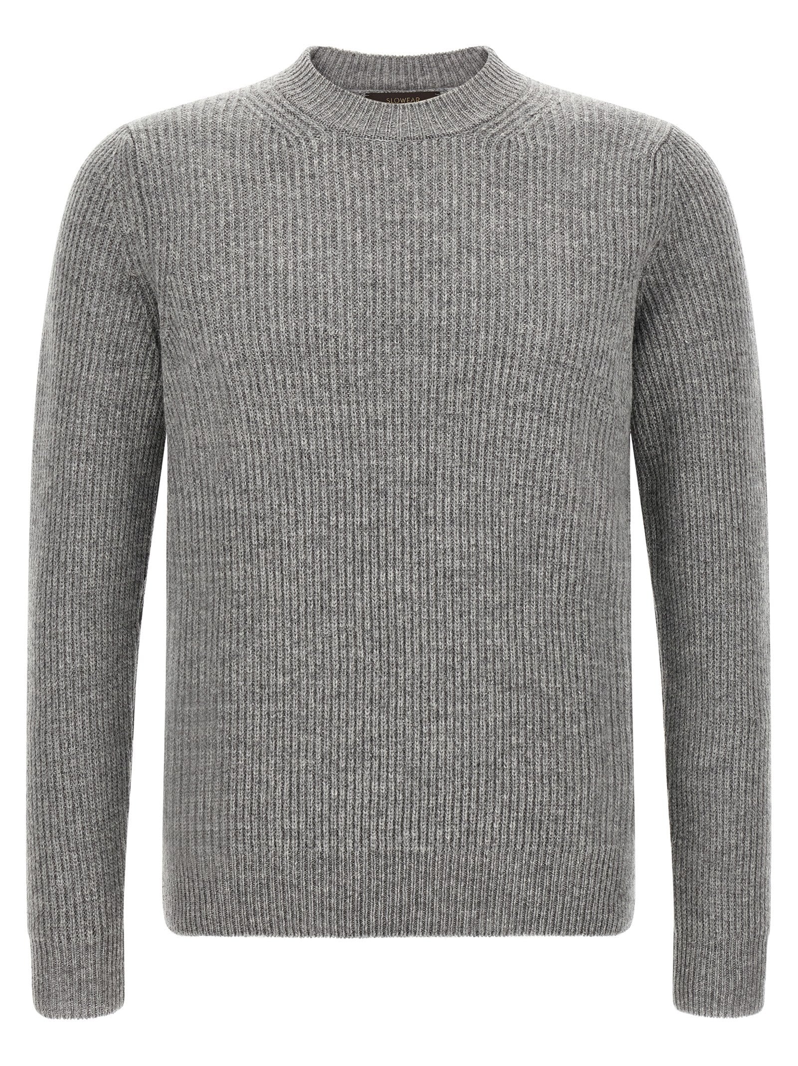 Cardigan by ZANONE for men in virgin wool gray presents a textural silhouette, artfully finished with a textural crew neckline and for a sophisticated, textural look.