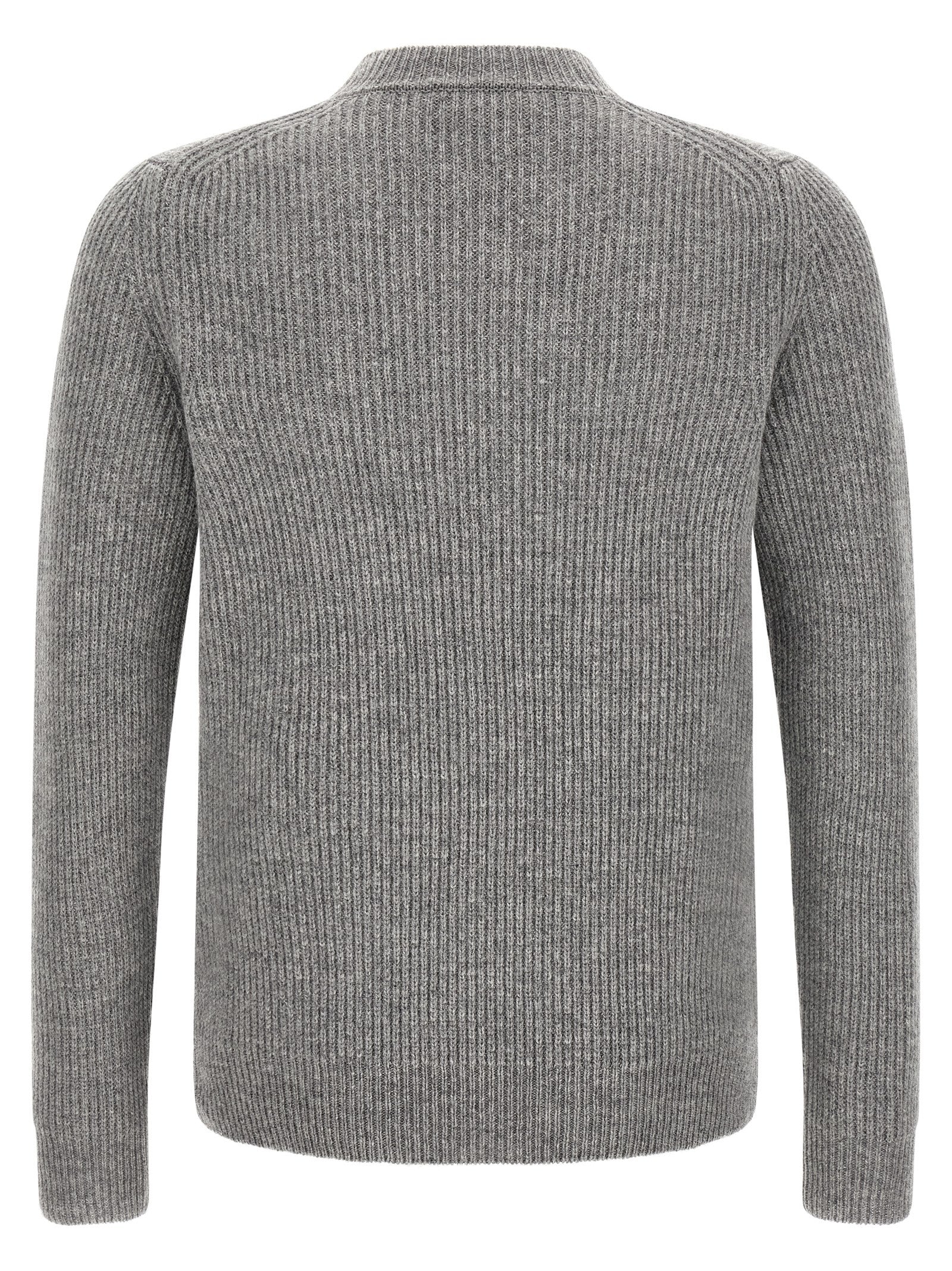 Cardigan by ZANONE for men in virgin wool gray features an crisp silhouette, showcasing a sophisticated crew neckline and detail for a truly crisp finish.