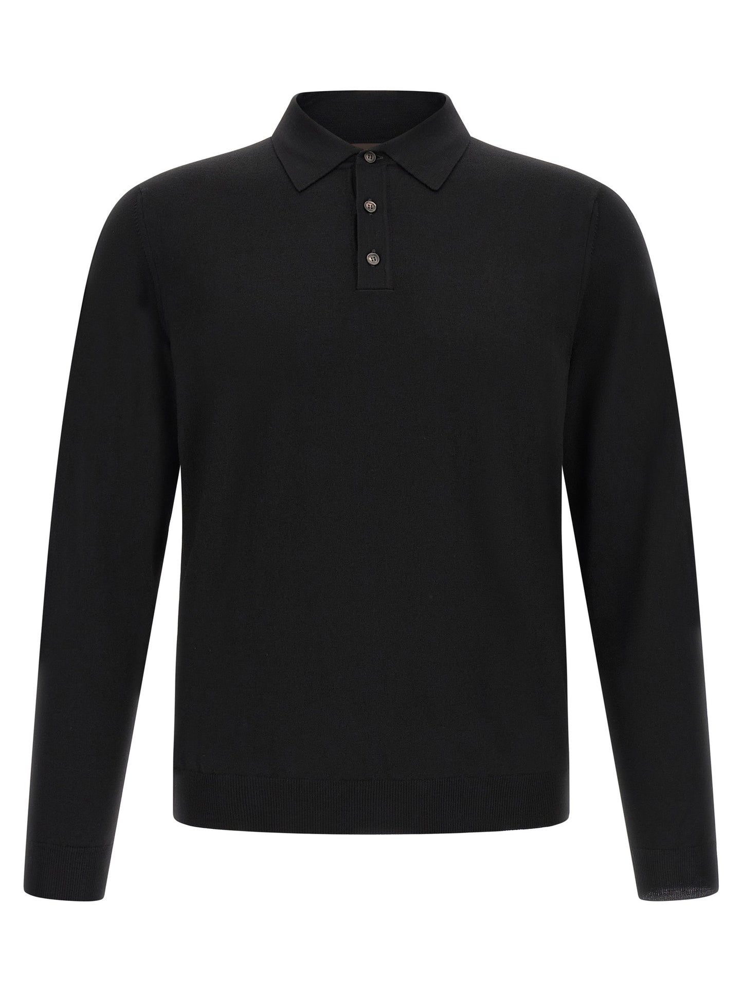 ZANONE Black Virgin Wool Polo Shirt