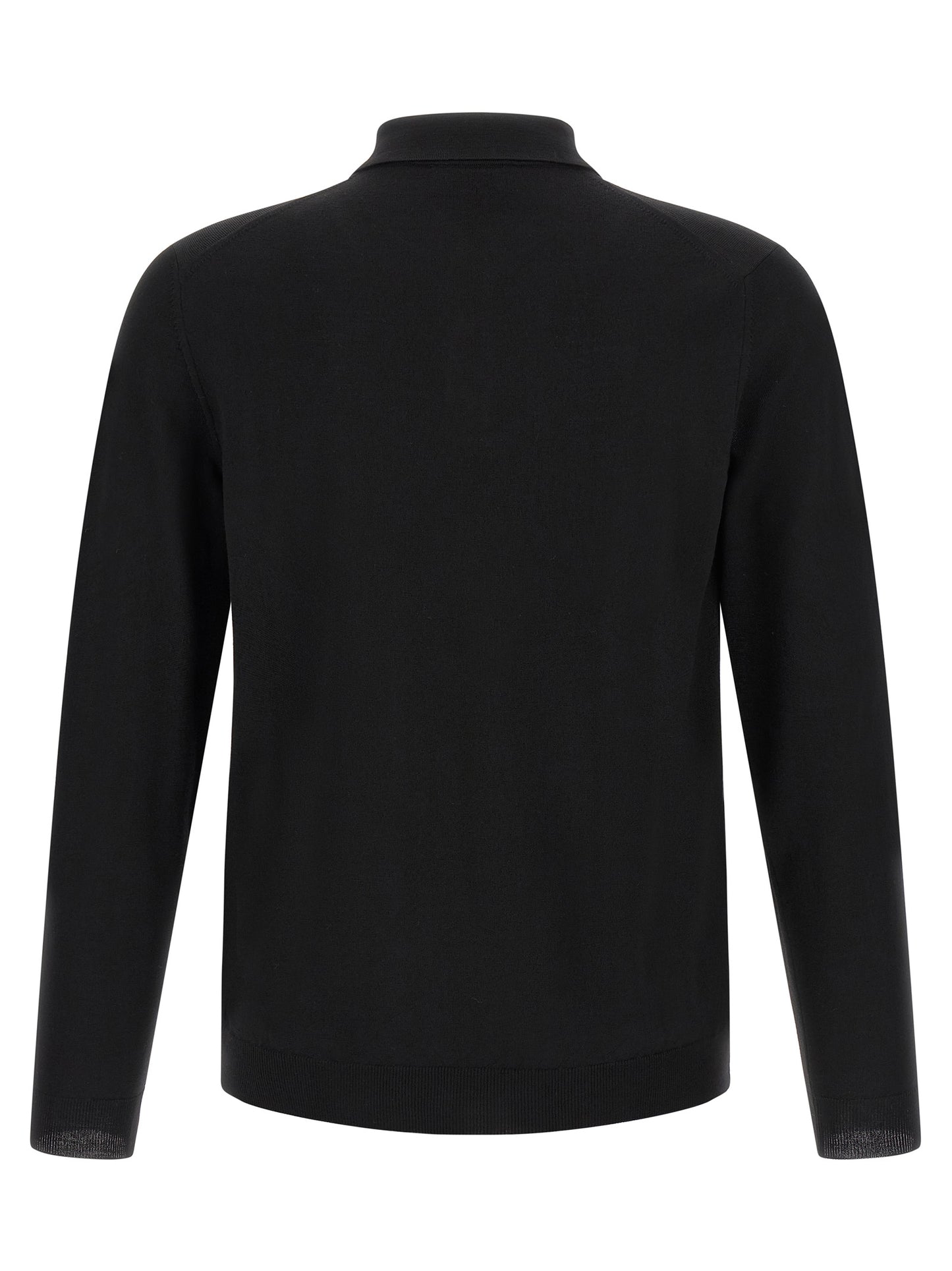ZANONE Black Virgin Wool Polo Shirt