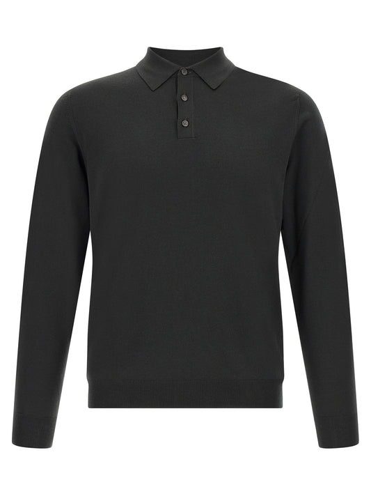 ZANONE Bicolor Virgin Wool Polo Shirt