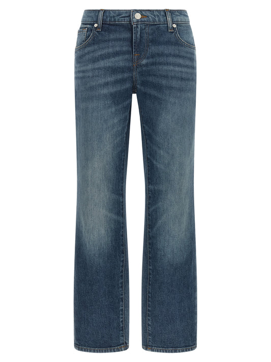 7 For All Mankind Blue Cotton Tapered Jeans