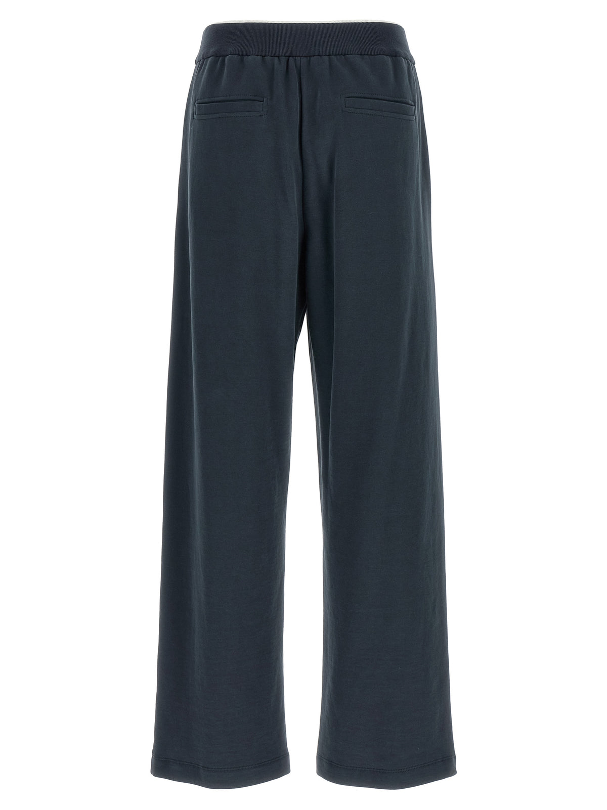 Joggers by Brunello Cucinelli for women in cotton dark-blue features a refined silhouette with a refined relaxed-fit & wide, defined by a and a refined long for a refined finish.