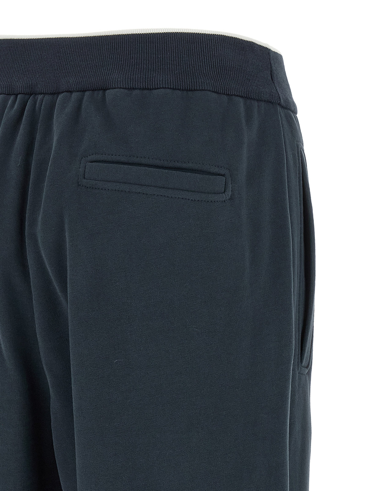 Joggers by Brunello Cucinelli for women in cotton dark-blue presents a refined pantology silhouette, artfully defined by a refined pantology relaxed-fit & wide, long, and a sophisticated .