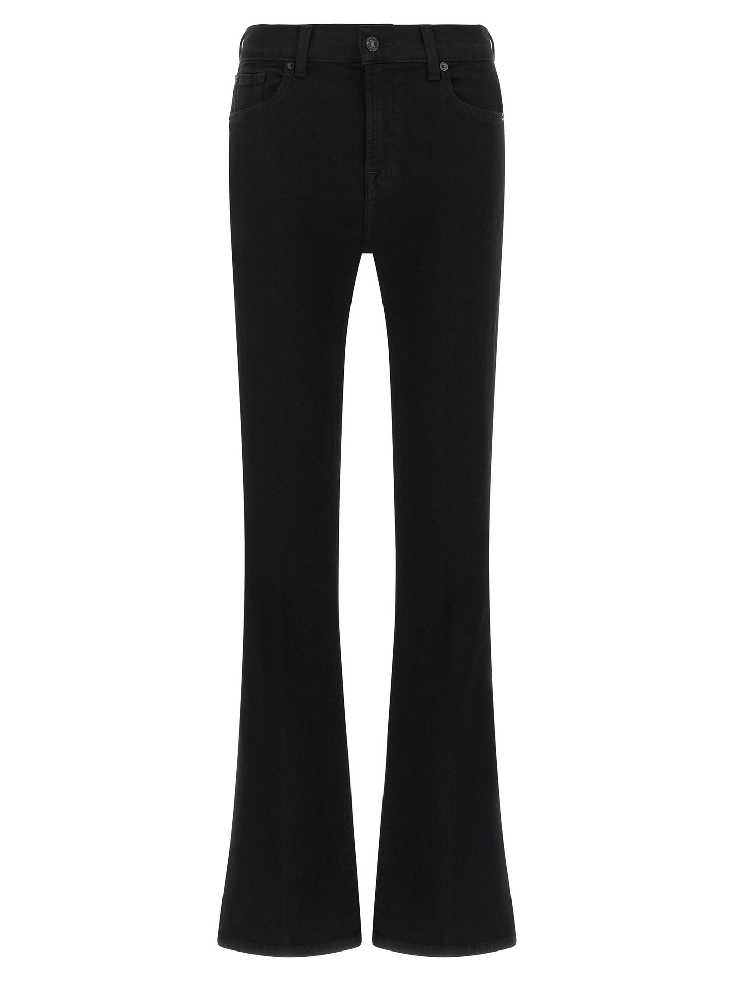 Jeans by 7 For All Mankind for women in stretch denim cotton black features a refined silhouette with a refined bootcut & slim, defined by a and a refined long for a refined finish.