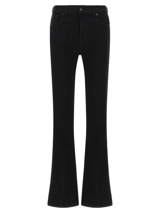 7 For All Mankind Black Cotton Bootcut Jeans