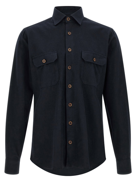 BORRIELLO Blue Cotton Blouse