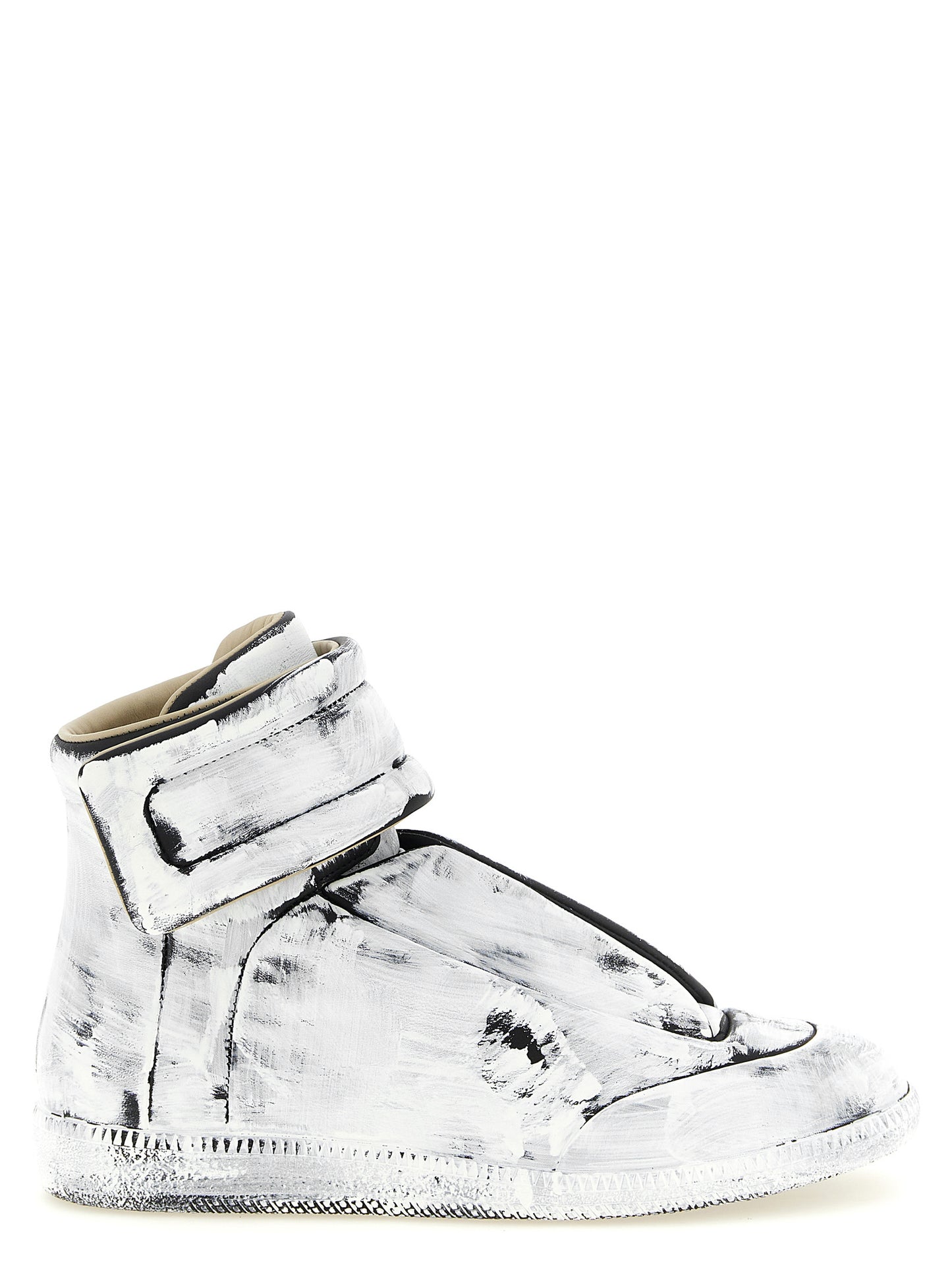 Athletic Sneakers by Maison Margiela for men in calfskin leather bicolour, black & white features an timeless silhouette from the Men's Athletic Calfskin Leather Sneakers collection, showcasing a timeless athletic style for a timeless look.