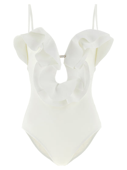 Zimmermann White Polyamide One-Piece Swimsuit