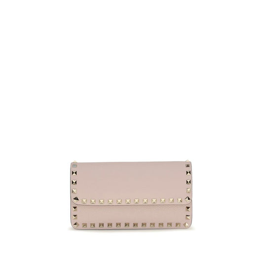 Cardholder Wallet by Valentino Garavani for women in bos taurus calf leather multicolor presents a refined silhouette, artfully capturing the essence of the Rockstud Bos Taurus Calf Leather Cardholder Wallet design with sophisticated card-organization chain for a refined look.