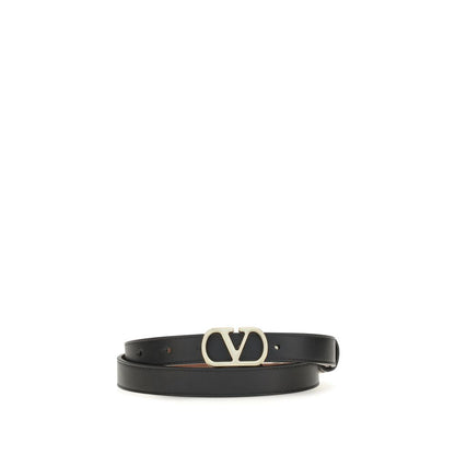 Valentino Garavani Black Calf Leather Bos Taurus Belt