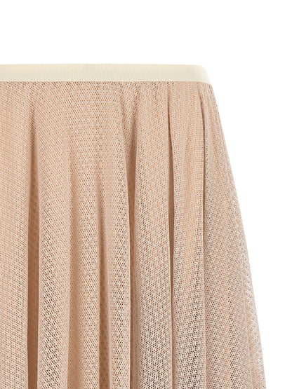 Skirt by Fabiana Filippi for women in polyester cotton multicolor, pink & patterned features a contoured silhouette from the Women's Polyester Cotton Midi Skirt collection, characterized by its contoured midi for a contoured finish.
