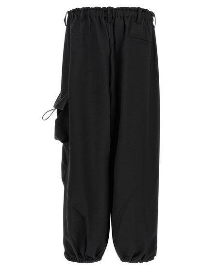 Y-3 Black Polyester Cargo Pants