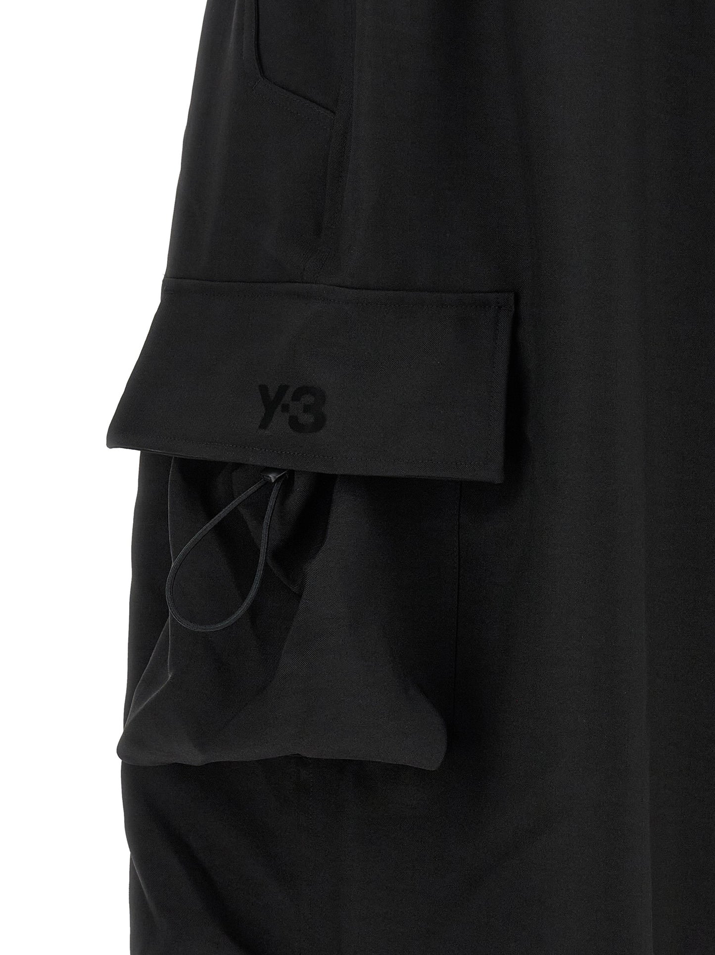 Y-3 Black Polyester Cargo Pants