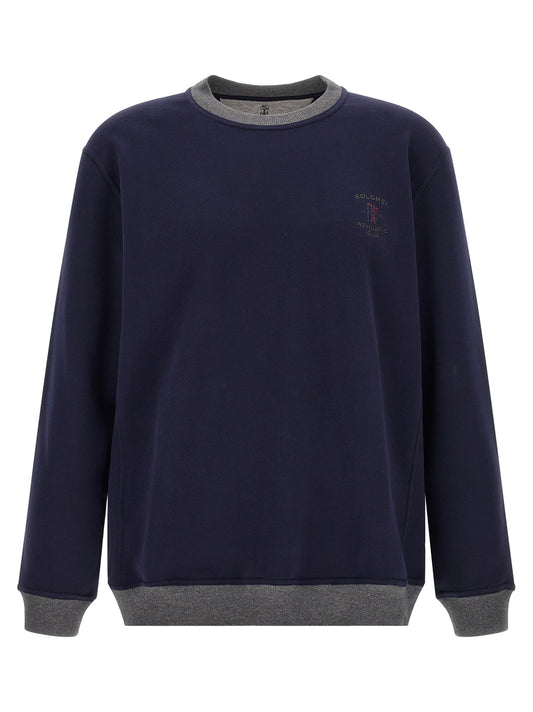 Brunello Cucinelli Blue Cotton Sweatshirt