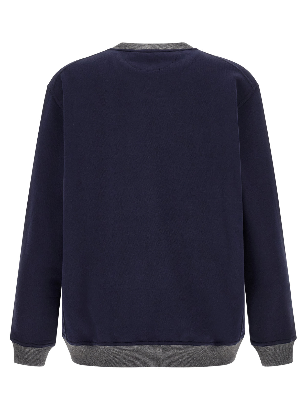 Sweatshirt by Brunello Cucinelli for men in cotton blue & gray features an magnificent silhouette, showcasing a sophisticated crew neckline and detail for a truly magnificent finish.