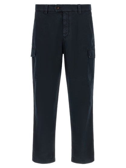 Brunello Cucinelli Blue Cotton Cargo Pants