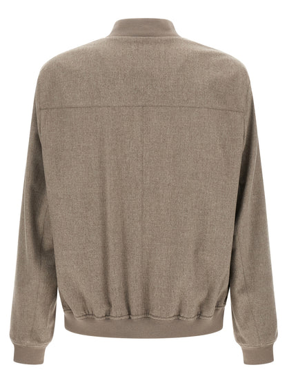 Brunello Cucinelli Gray Cashmere Bomber