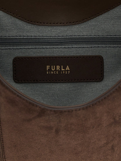 Furla Brown Calfskin Shoulder Bag