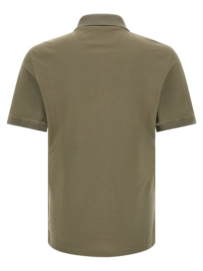 Brunello Cucinelli Bicolor Cotton Polo Shirt