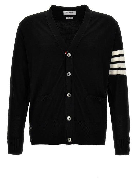 Thom Browne Black Virgin Wool Cardigan