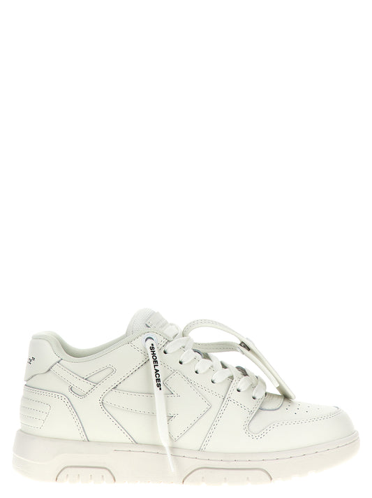 Sneakers by Off-White for men in polyester & calfskin leather white & signature presents a on trend silhouette from the Aren Men's Low Top Polyester & Calfskin Leather Sneakers collection, showcasing a on trend low-top style for an elevated aesthetic.